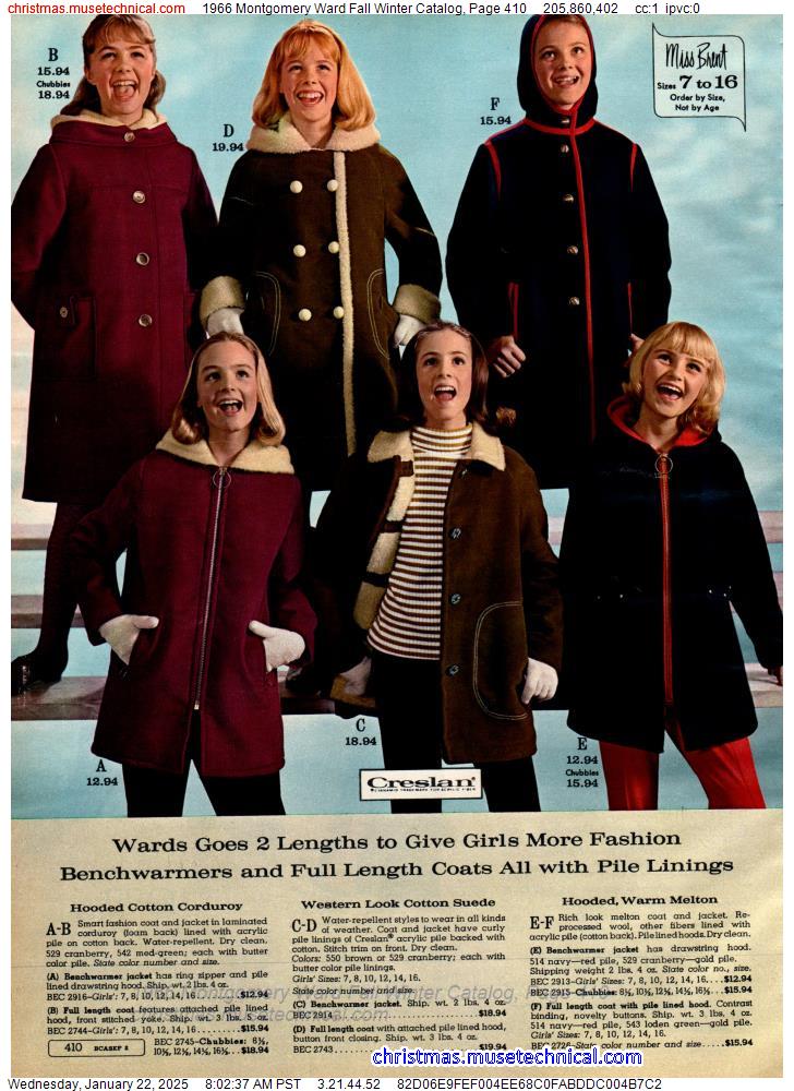 1966 Montgomery Ward Fall Winter Catalog, Page 410