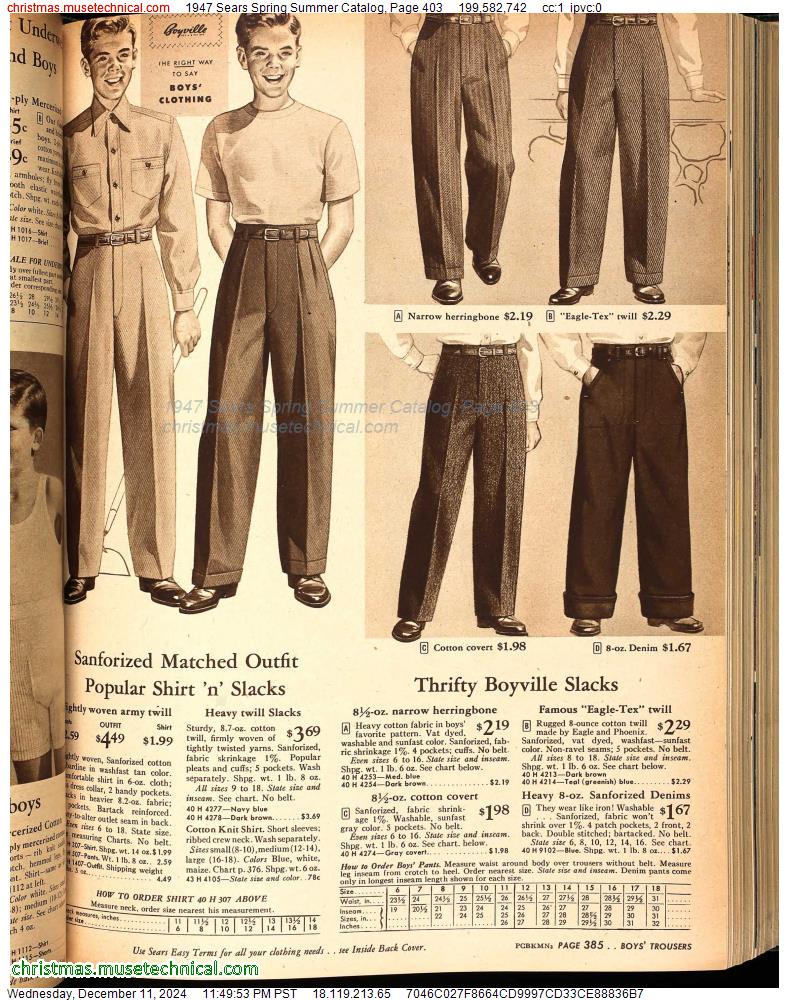 1947 Sears Spring Summer Catalog, Page 403