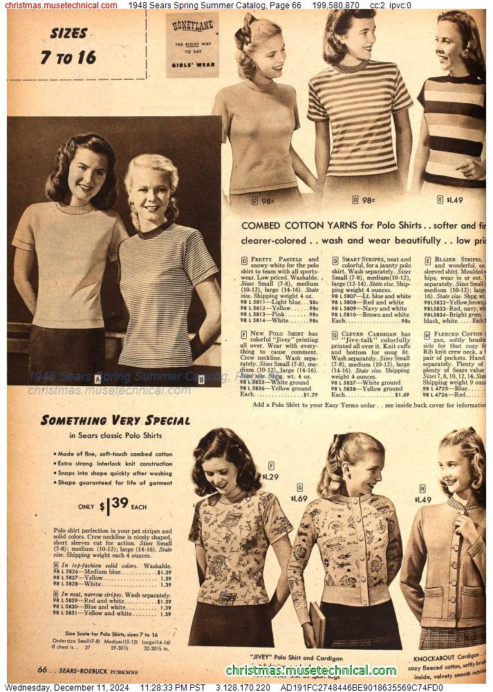 1948 Sears Spring Summer Catalog, Page 66