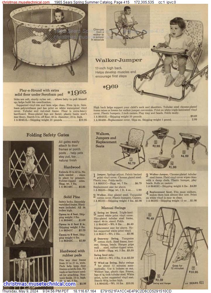 1965 Sears Spring Summer Catalog, Page 415