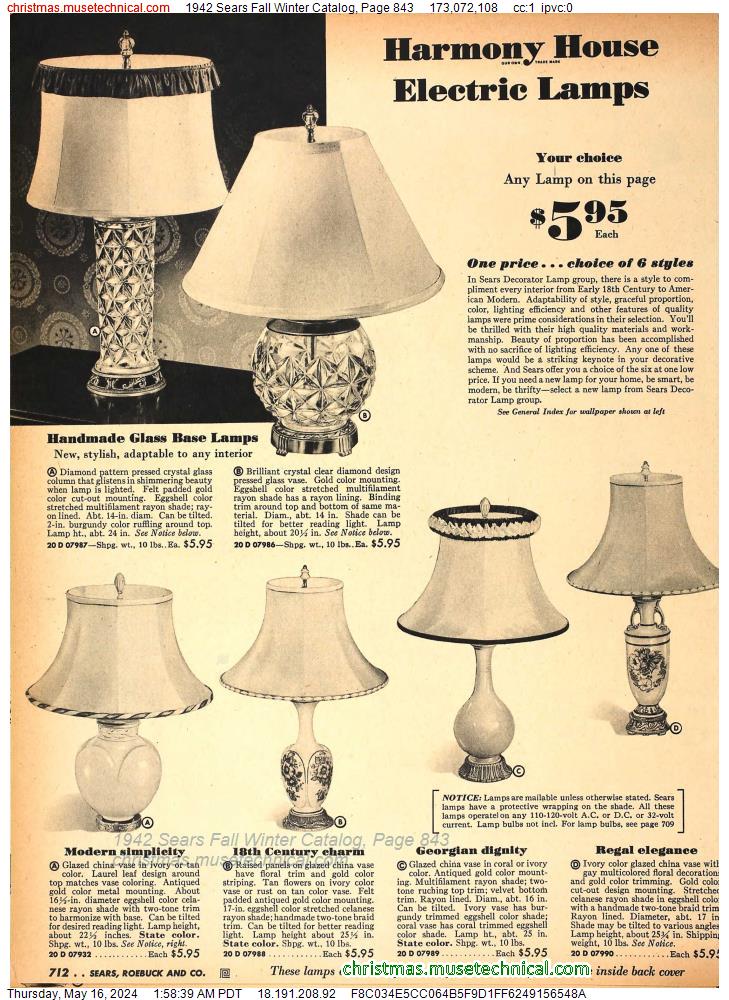1942 Sears Fall Winter Catalog, Page 843