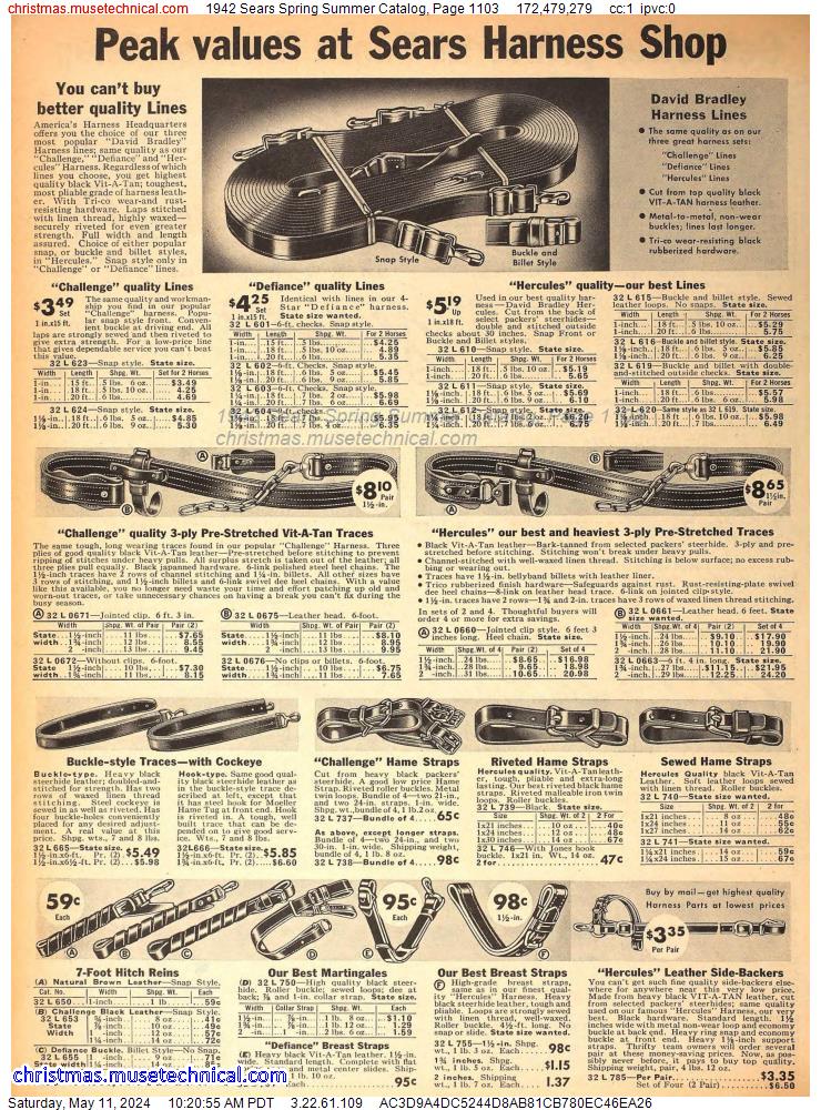 1942 Sears Spring Summer Catalog, Page 1103