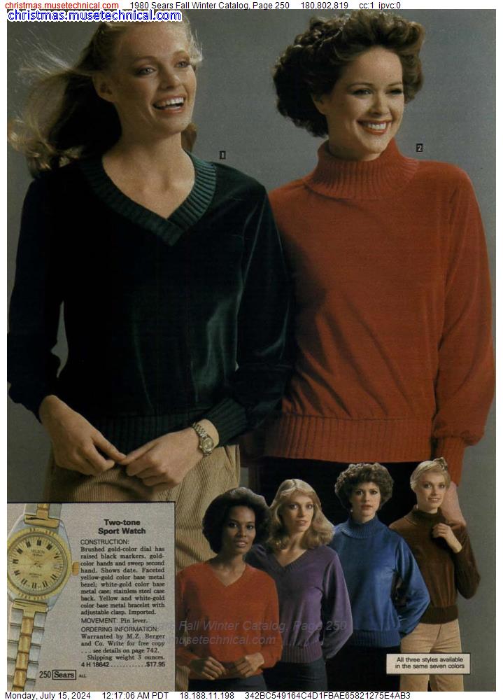 1980 Sears Fall Winter Catalog, Page 250