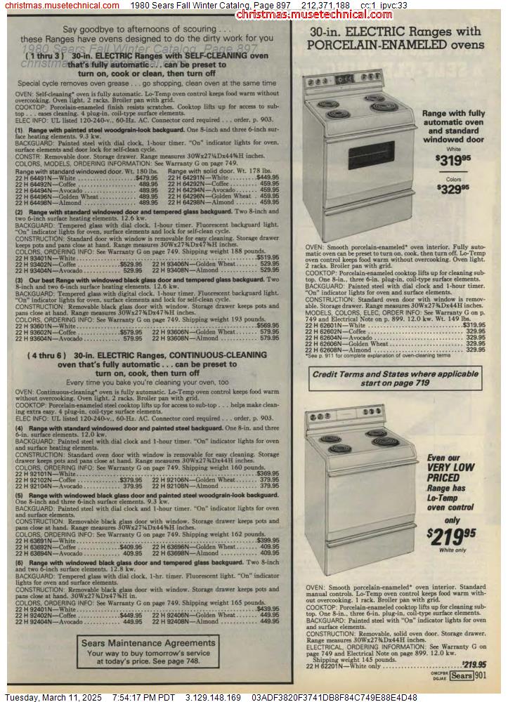 1980 Sears Fall Winter Catalog, Page 897