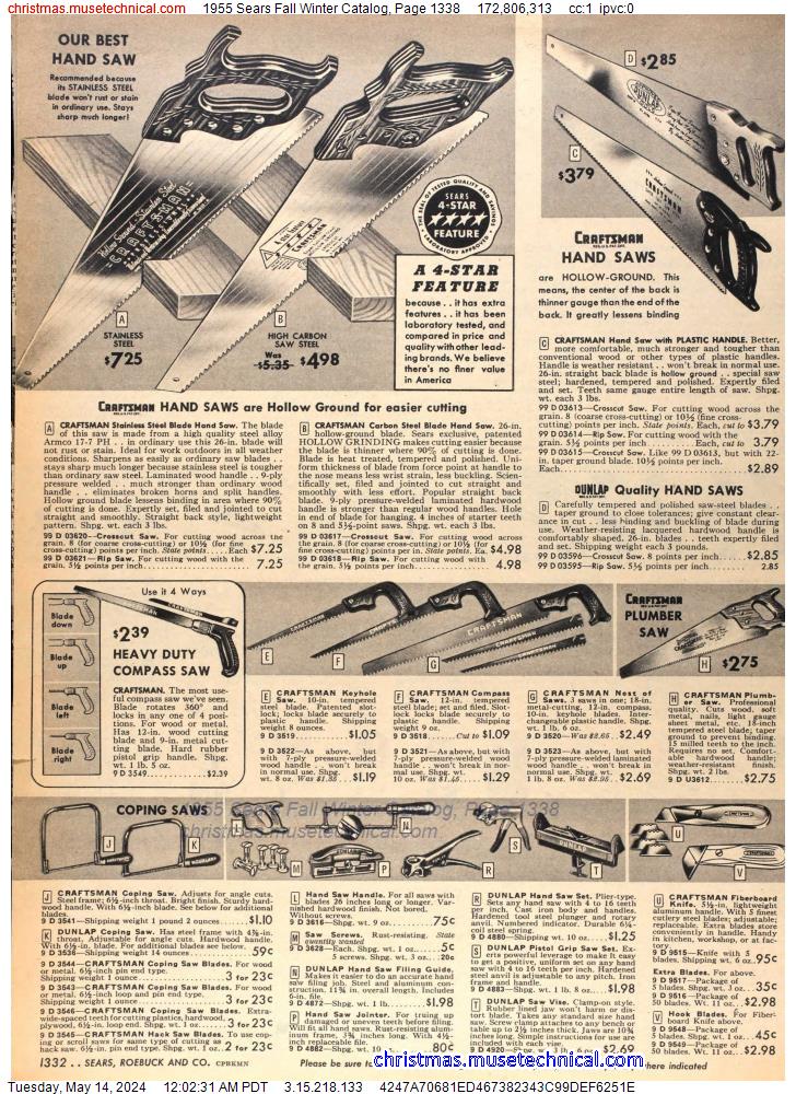 1955 Sears Fall Winter Catalog, Page 1338