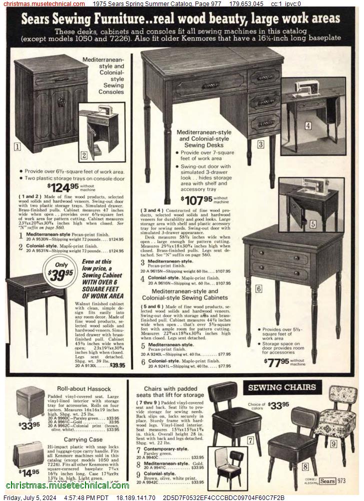 1975 Sears Spring Summer Catalog, Page 977