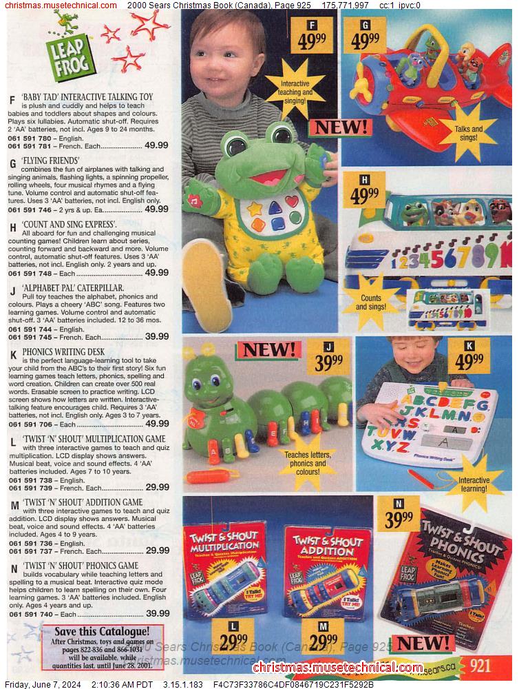 2000 Sears Christmas Book (Canada), Page 925