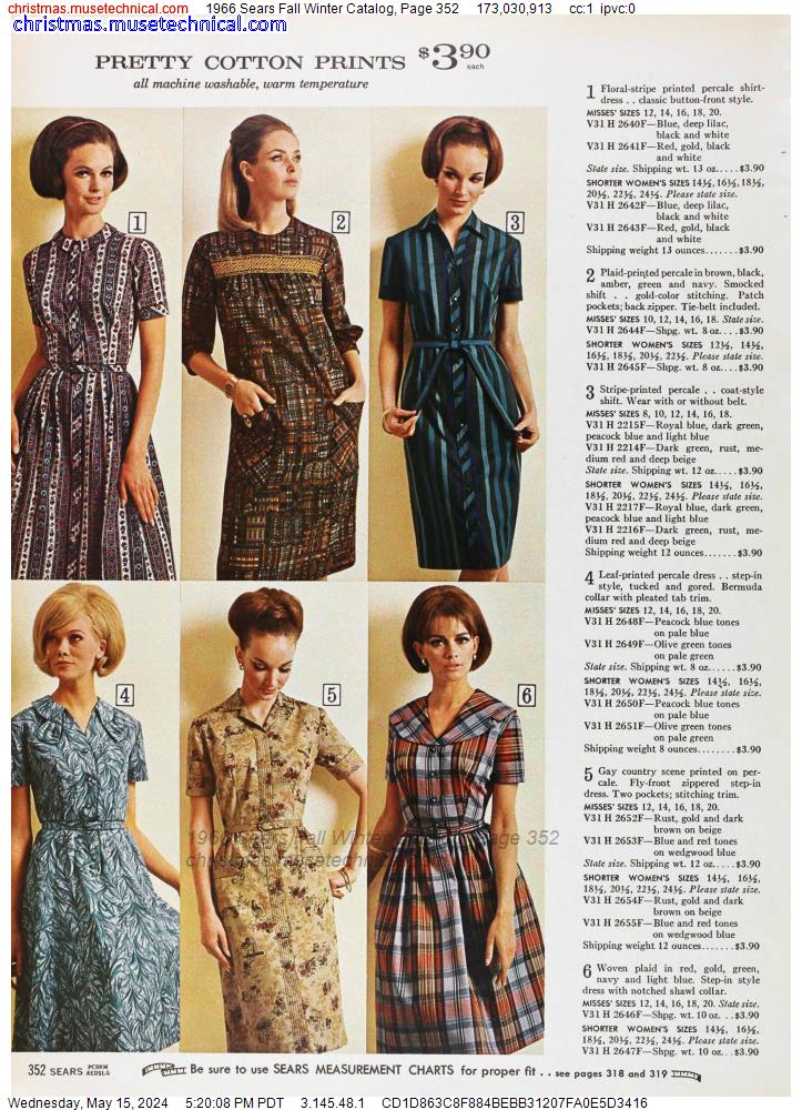 1966 Sears Fall Winter Catalog, Page 352