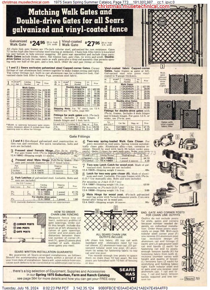 1975 Sears Spring Summer Catalog, Page 773
