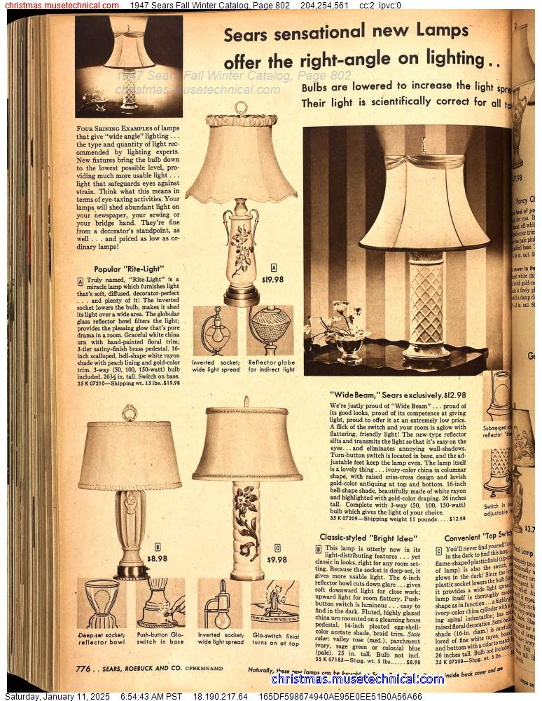 1947 Sears Fall Winter Catalog, Page 802