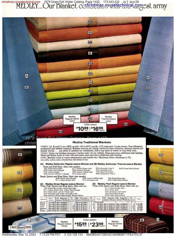 1978 Sears Fall Winter Catalog, Page 1402