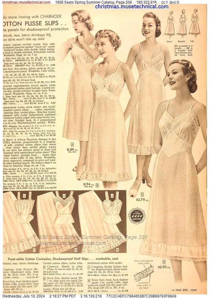 1956 Sears Spring Summer Catalog, Page 208