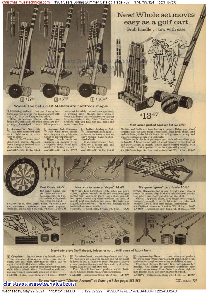 1961 Sears Spring Summer Catalog, Page 707