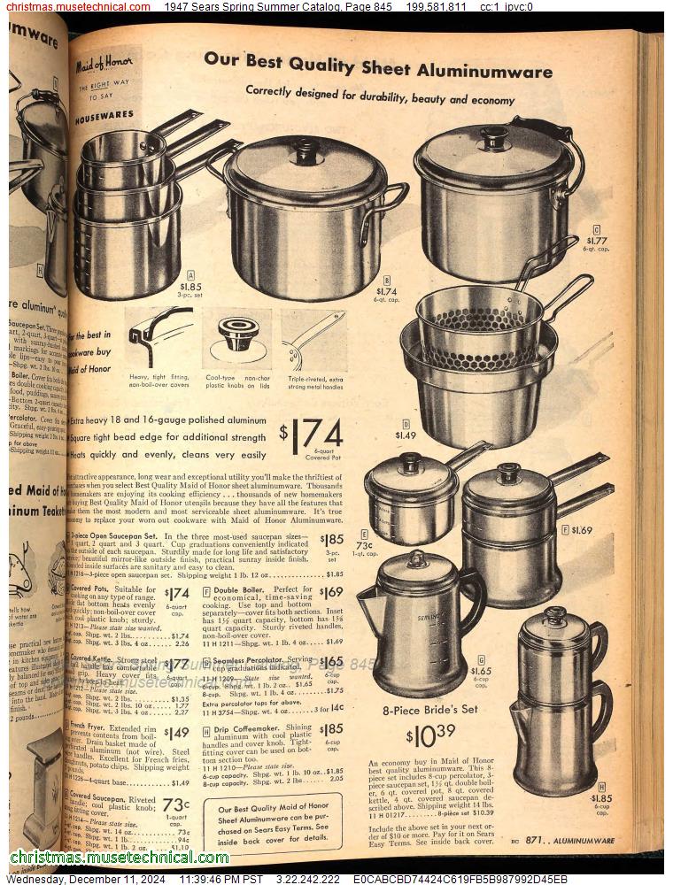 1947 Sears Spring Summer Catalog, Page 845