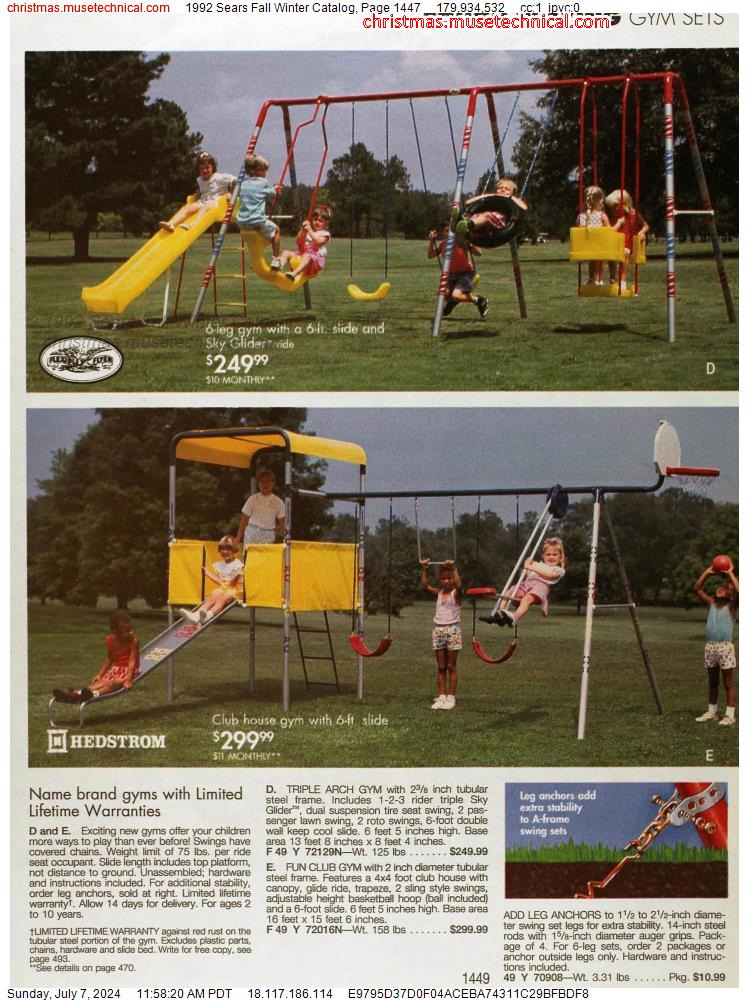 1992 Sears Fall Winter Catalog, Page 1447