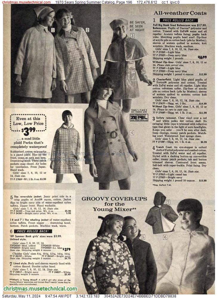 1970 Sears Spring Summer Catalog, Page 196