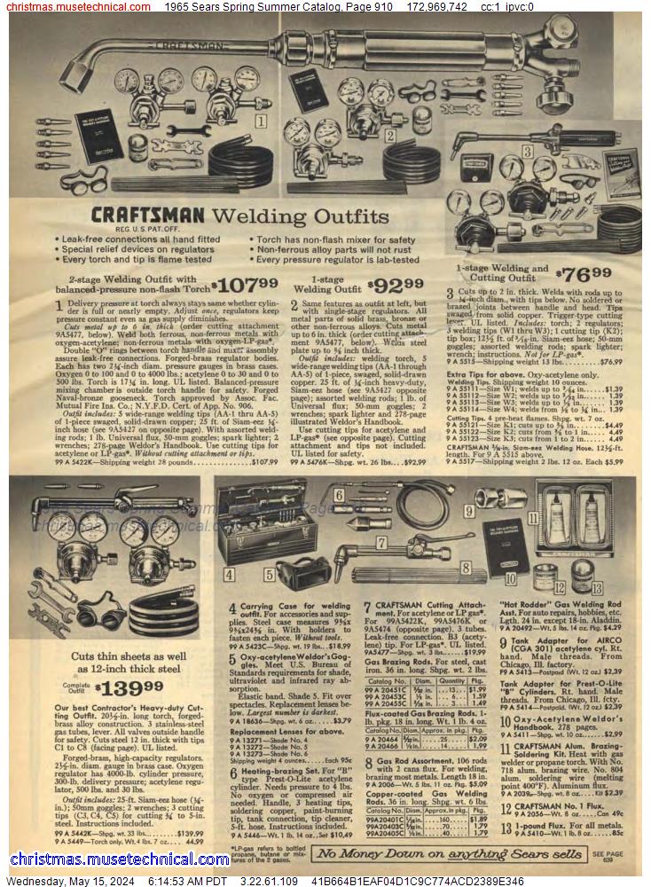 1965 Sears Spring Summer Catalog, Page 910