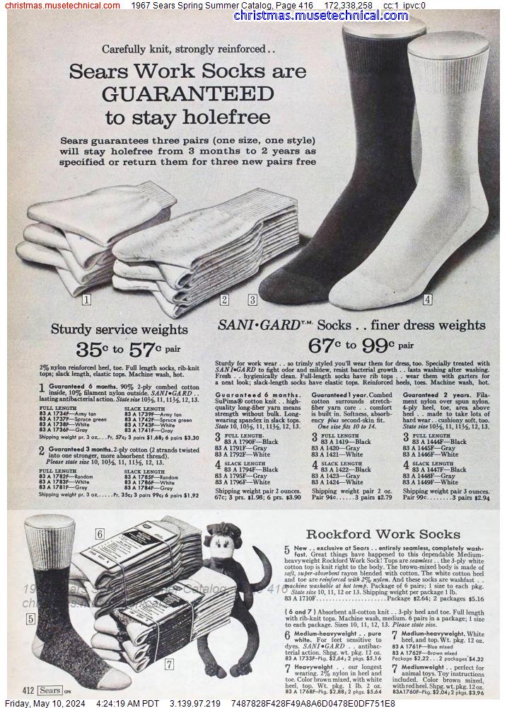1967 Sears Spring Summer Catalog, Page 416