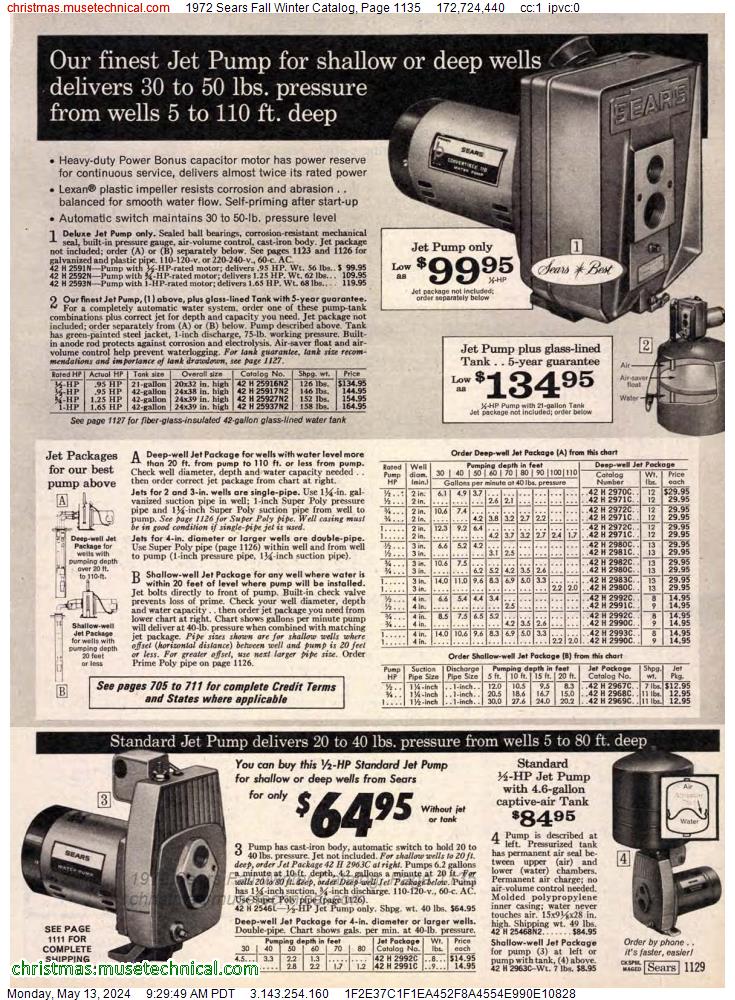 1972 Sears Fall Winter Catalog, Page 1135
