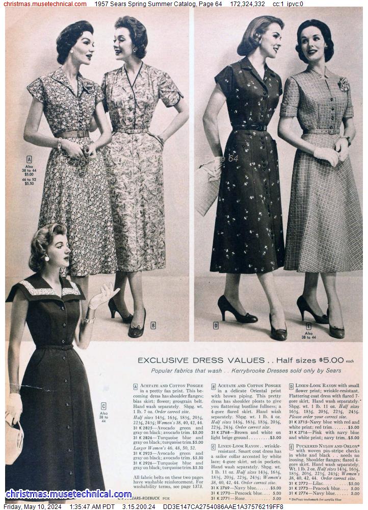 1957 Sears Spring Summer Catalog, Page 64