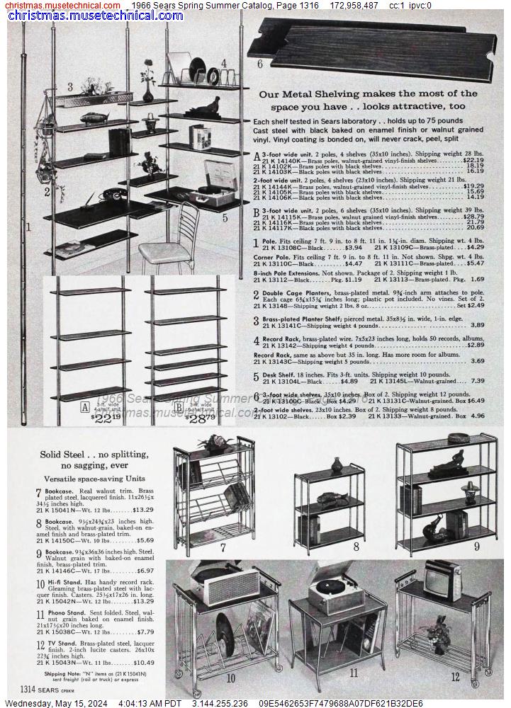 1966 Sears Spring Summer Catalog, Page 1316