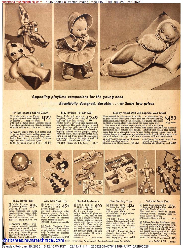 1945 Sears Fall Winter Catalog, Page 115