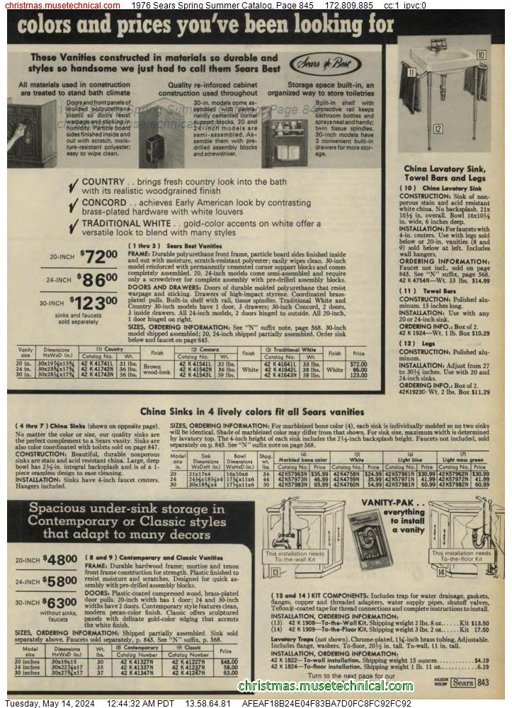 1976 Sears Spring Summer Catalog, Page 845
