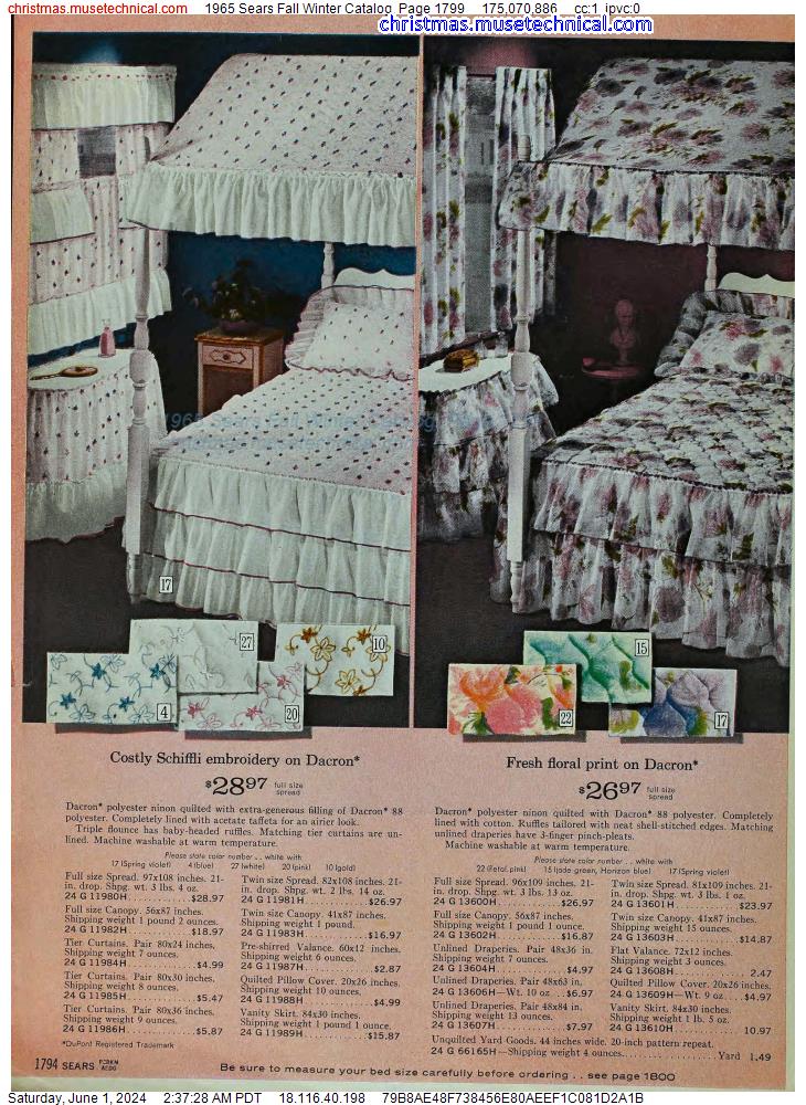 1965 Sears Fall Winter Catalog, Page 1799