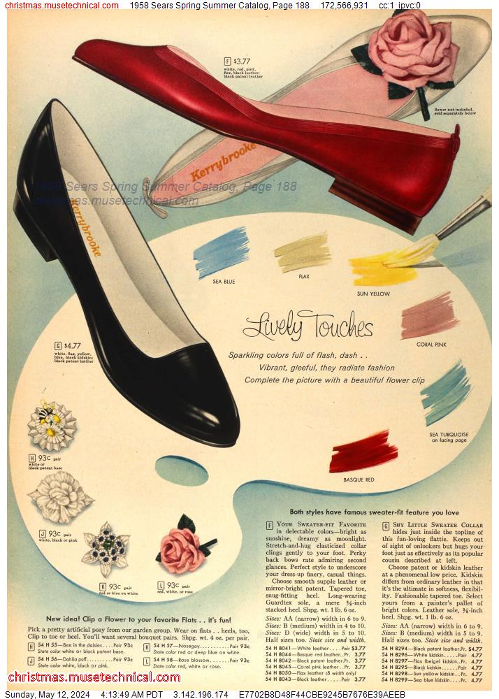 1958 Sears Spring Summer Catalog, Page 188