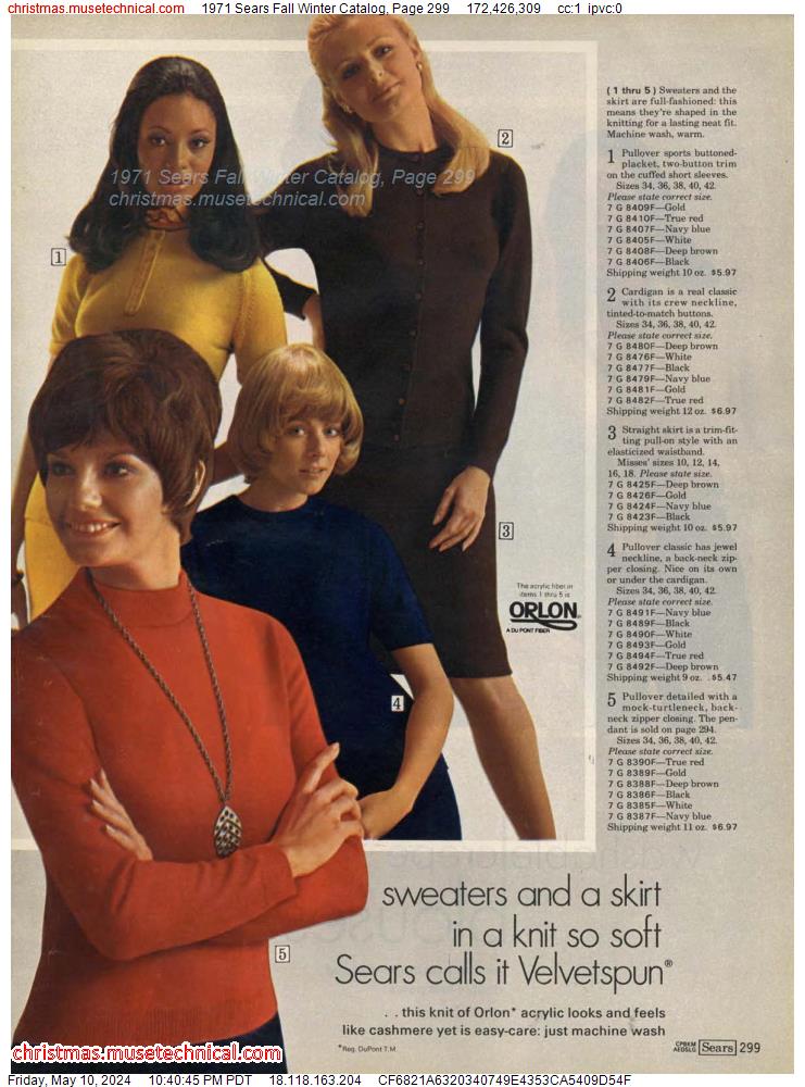 1971 Sears Fall Winter Catalog, Page 299