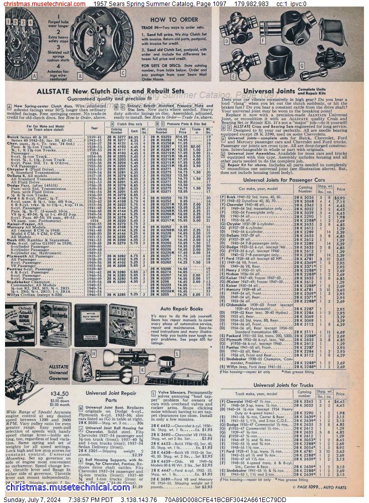 1957 Sears Spring Summer Catalog, Page 1097