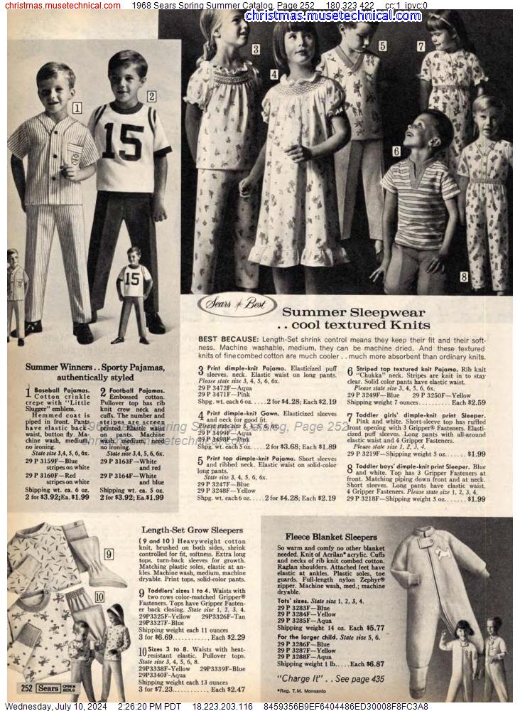 1968 Sears Spring Summer Catalog, Page 252