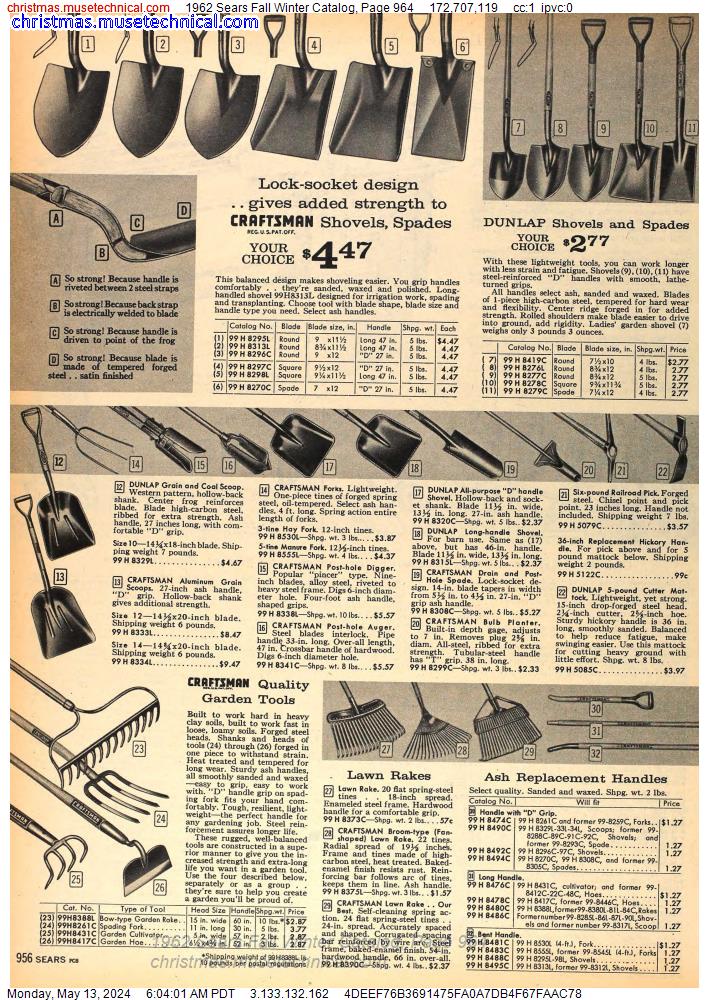 1962 Sears Fall Winter Catalog, Page 964