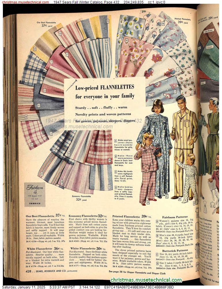 1947 Sears Fall Winter Catalog, Page 432