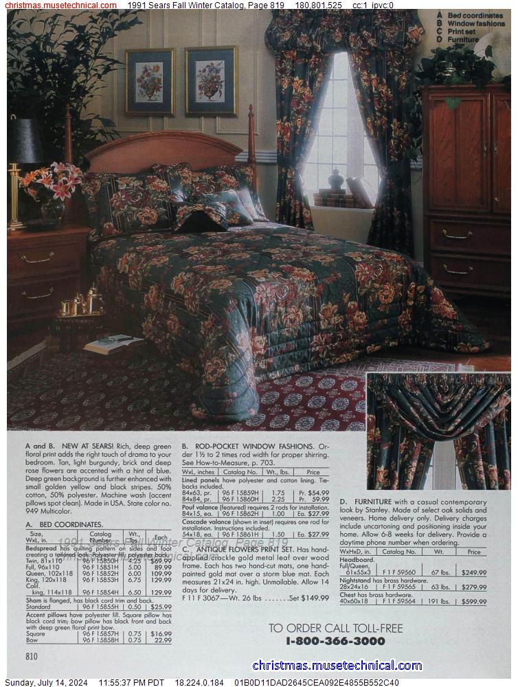 1991 Sears Fall Winter Catalog, Page 819