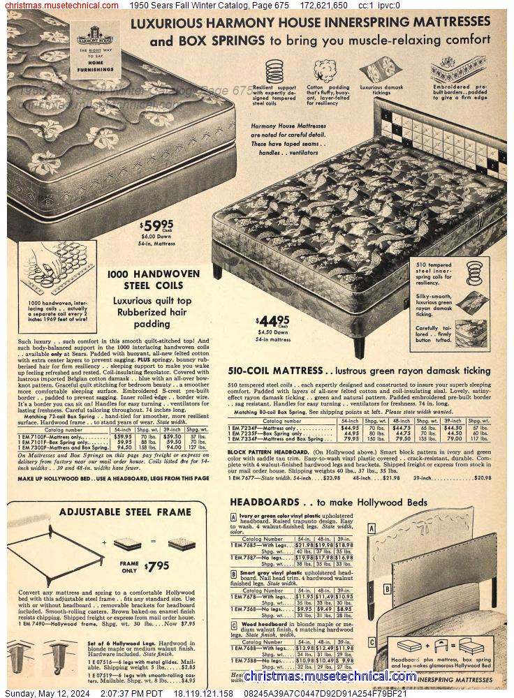 1950 Sears Fall Winter Catalog, Page 675