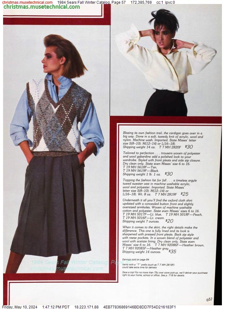 1984 Sears Fall Winter Catalog, Page 57