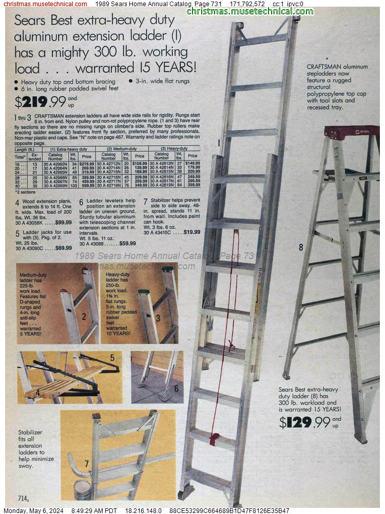 1989 Sears Home Annual Catalog, Page 731