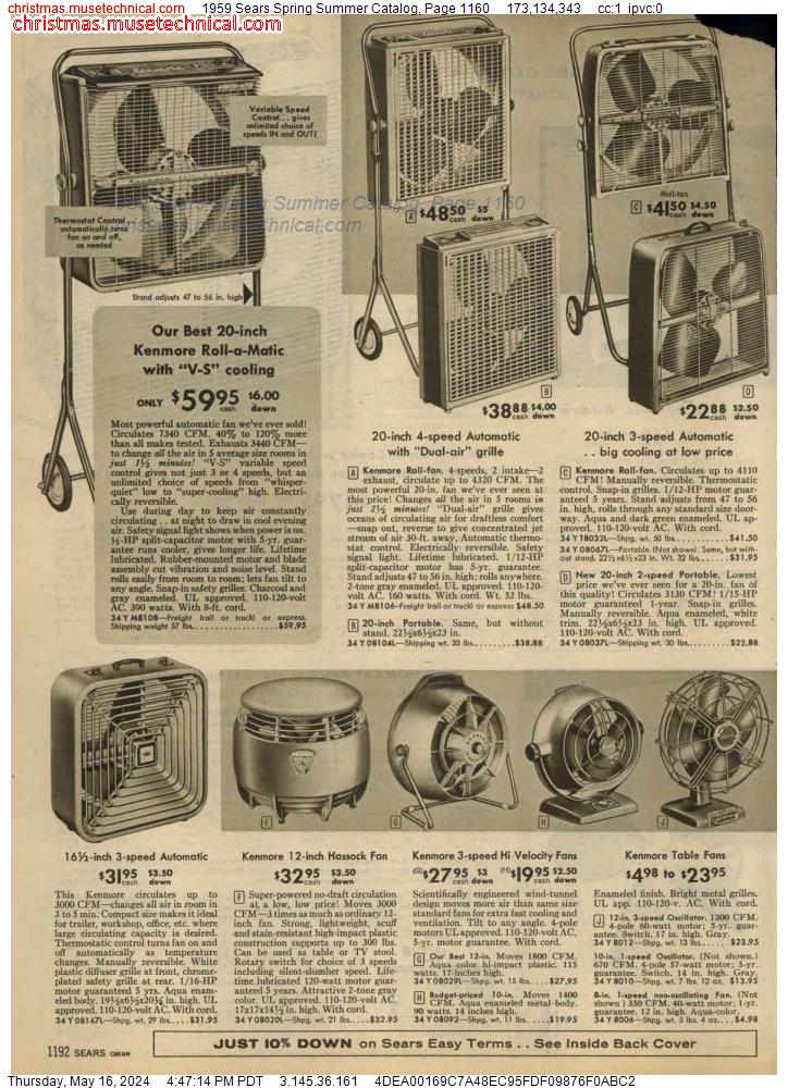 1959 Sears Spring Summer Catalog, Page 1160