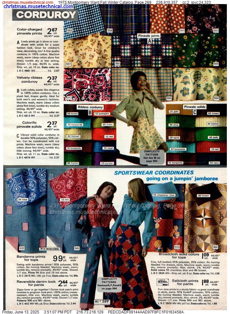 1975 Montgomery Ward Fall Winter Catalog, Page 269