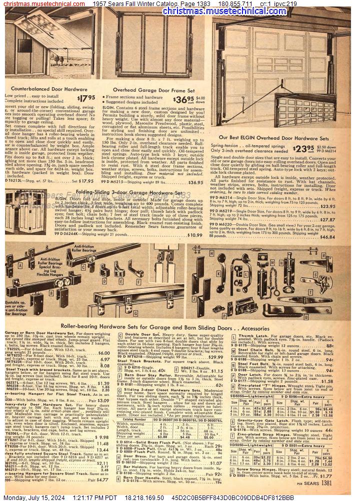 1957 Sears Fall Winter Catalog, Page 1383