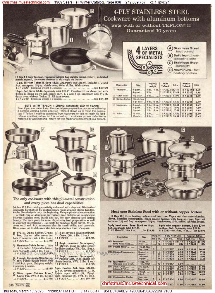 1969 Sears Fall Winter Catalog, Page 838