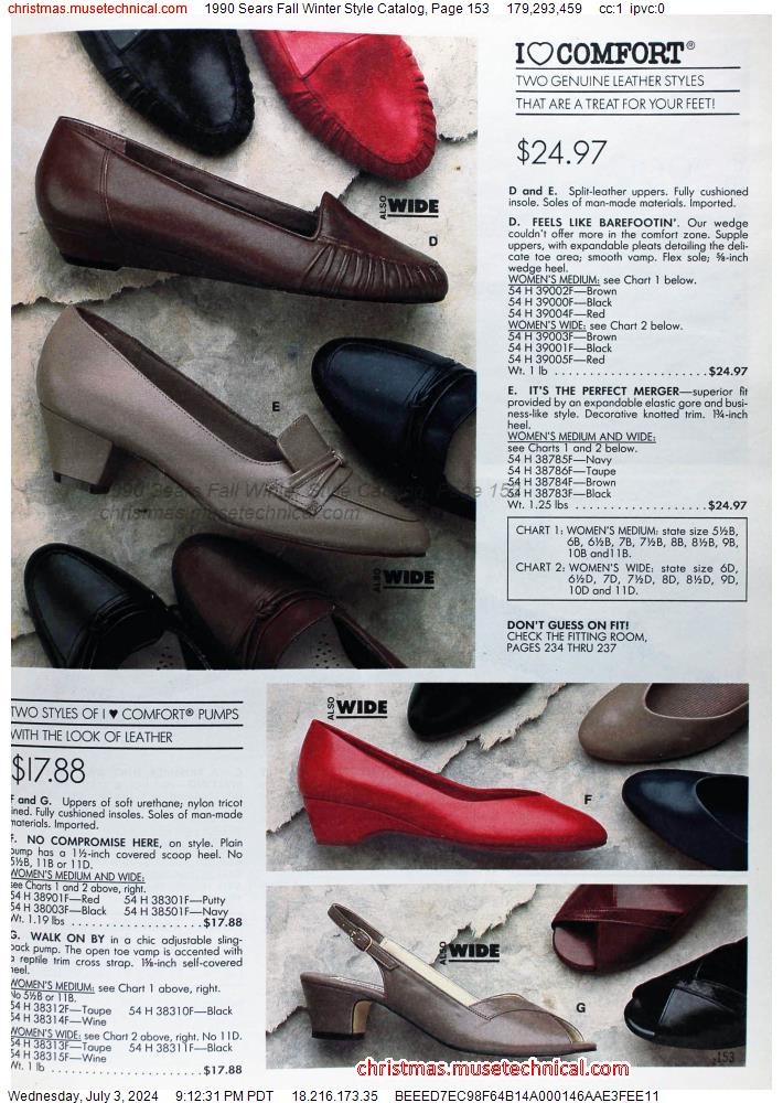 1990 Sears Fall Winter Style Catalog, Page 153