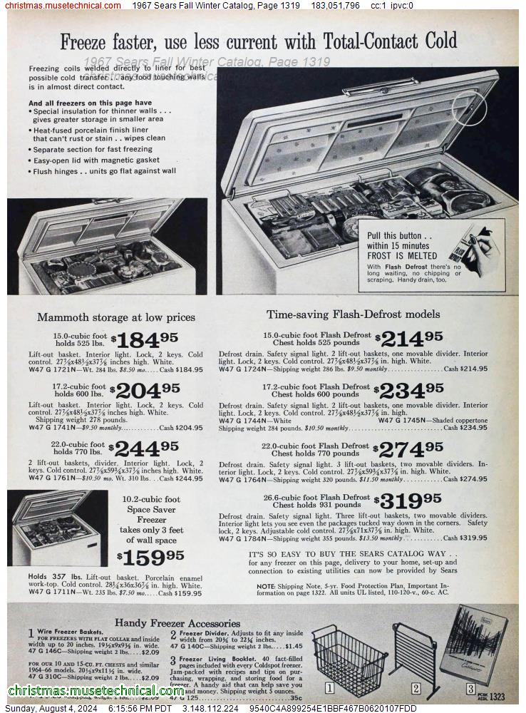 1967 Sears Fall Winter Catalog, Page 1319