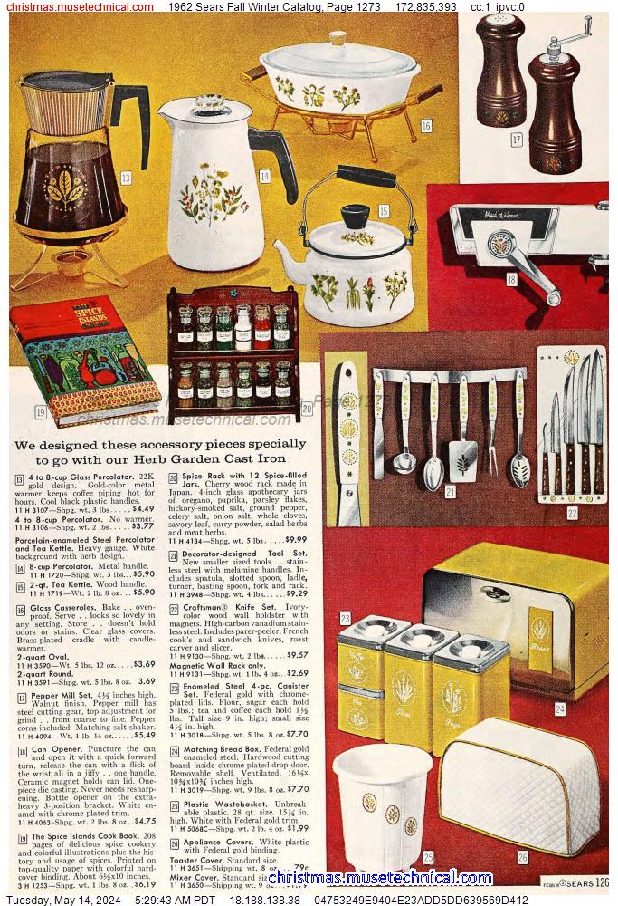 1962 Sears Fall Winter Catalog, Page 1273