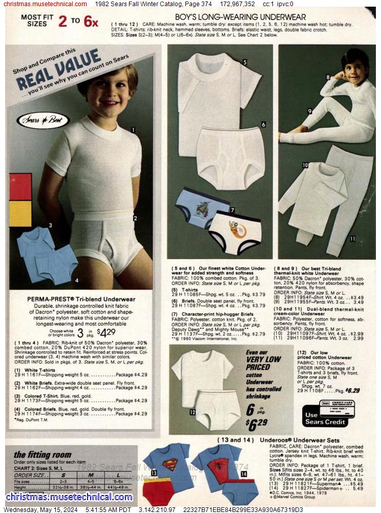 1982 Sears Fall Winter Catalog, Page 374