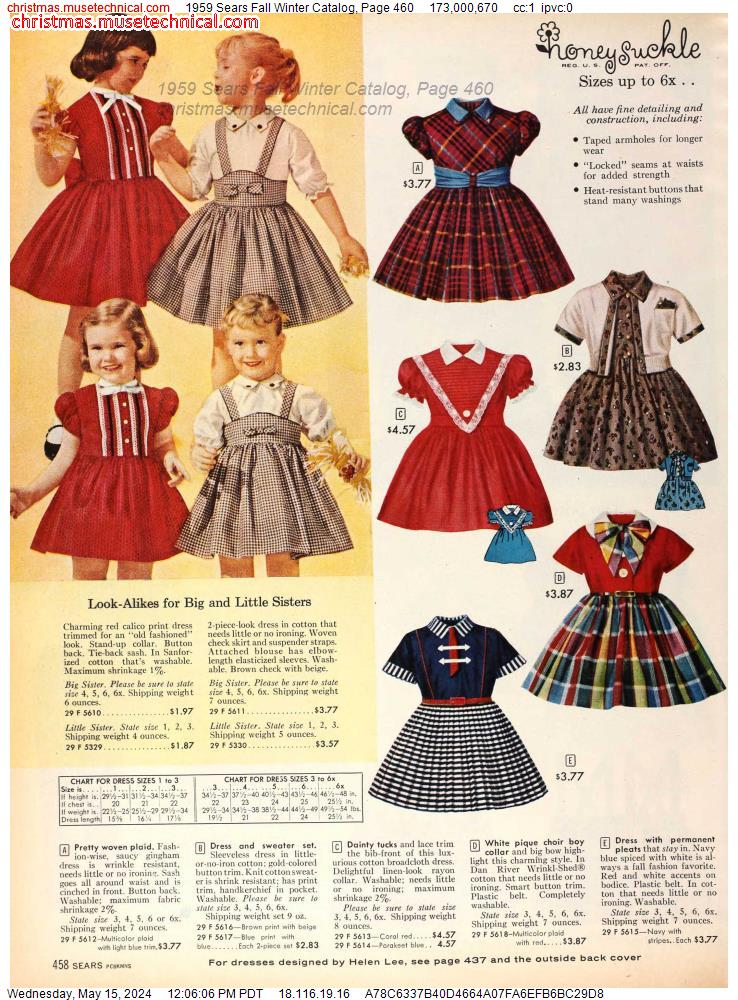 1959 Sears Fall Winter Catalog, Page 460