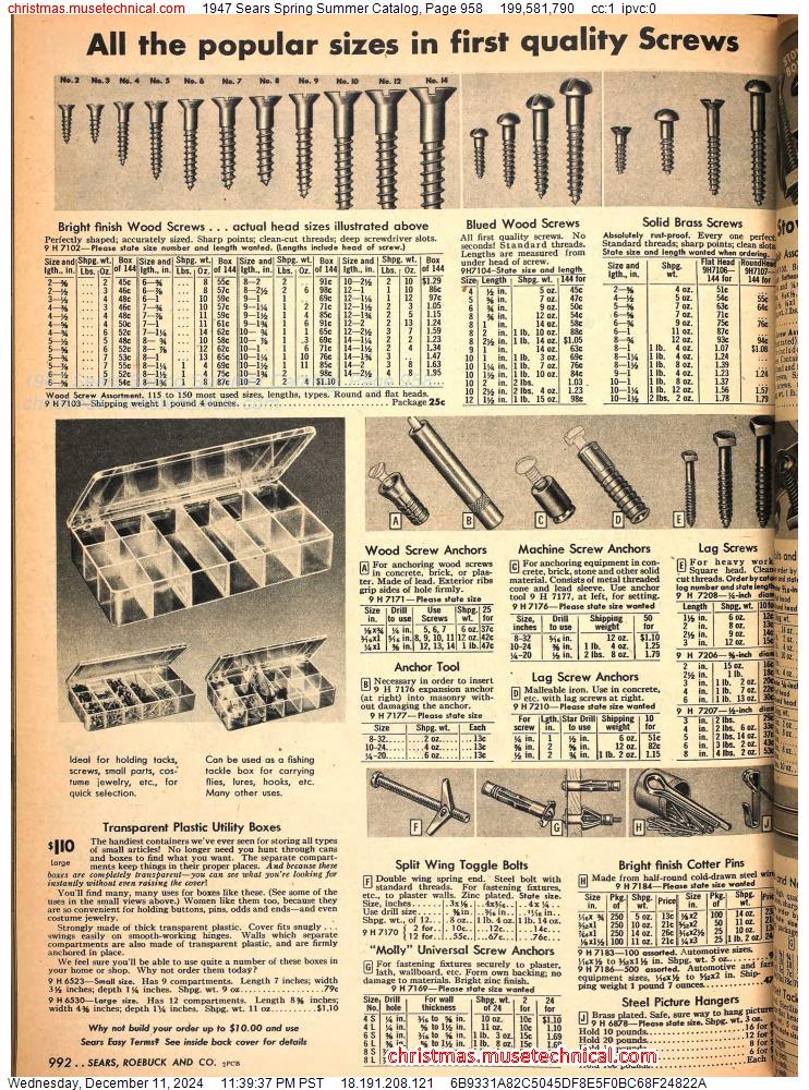 1947 Sears Spring Summer Catalog, Page 958