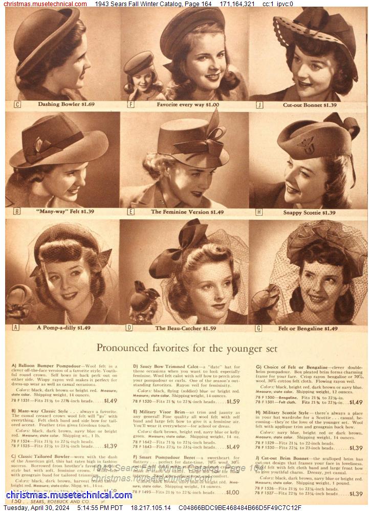 1943 Sears Fall Winter Catalog, Page 164