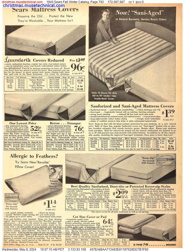 1940 Sears Fall Winter Catalog, Page 793